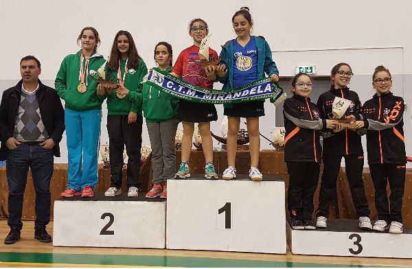 Pódio Infantis Femininos Equipas
